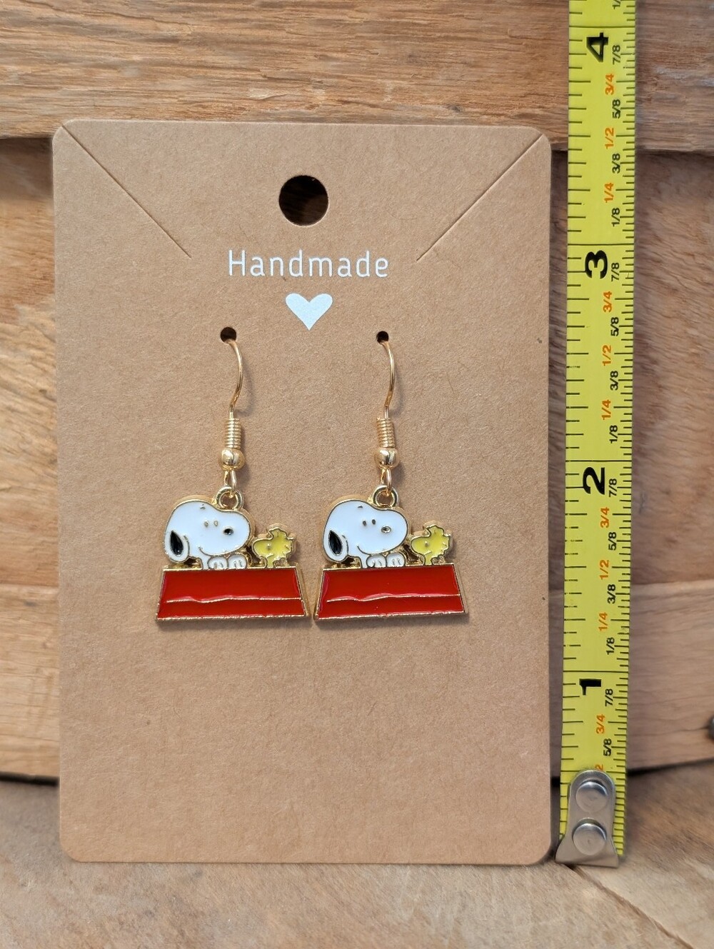 Peanuts Snoopy Enamel Metal Earrings NEW